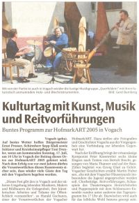 Friedberger Allgemeine: Kulturtag mit Kunst, Musik und Reitvorführungen